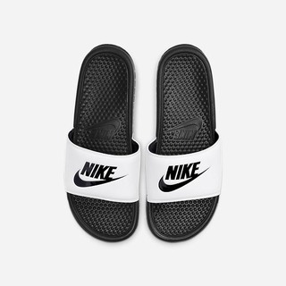 Papuci Nike Benassi Barbati Albi Negrii | LTPQ-17648